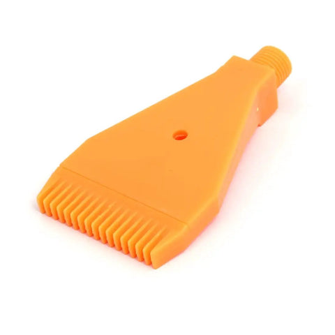 Orange ABS Flat Jet Air Nozzle With 1/4BSPT Male Thread, single hole, lightweight 18g compact 91x47x16mm industrial air tool accessory