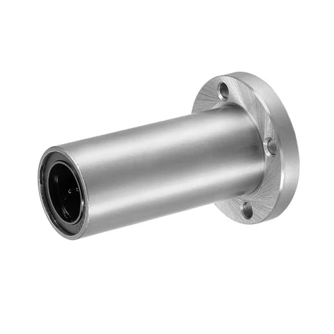 Heavy Duty Extra Long Round Flange Linear Ball Bearing LM20UU With 20 Mm Bore, 32 Mm Outer Diameter, 80 Mm Length, Double Sealed Sides, Chromium Steel Shell, High Precision Low Friction For Ultra Smooth Linear Motion on white background