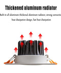 Dual Head LED Downlight Kit 6 Pack With Matte Black Baffle Trim, Slick Recessed Ceiling Spotlights, Smooth Aluminum Housing For Clean Indoor Vibe, Neutral Light Glow, No Sweat Install showing thickened aluminum radiator for enhanced heat dissipation.