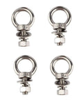 Beefy Stainless Steel Eye Bolts With Nuts Pack Of Four Quarter Inch By One Inch Lifting Rings for Tire Swing Boat Outdoor Tie Down