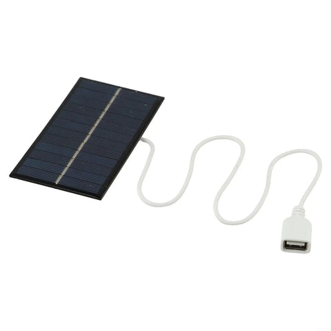 2W 6V Monocrystalline Solar Panel Charger with USB output for 3.7-5V batteries, ideal for outdoor lighting and small DC devices.