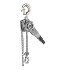 Heavy Duty Stainless Steel Lever Hoist Manual Chain Block With Built In Sling Lifting Tool for Rigging And Industrial Jobs 1.5 Ton Capacity side view
