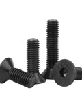 100 Pack Black Oxide 12.9 Grade Hex Socket Countersunk Head Screws M10 X 45 Millimeter Full Thread Heavy Duty Fasteners side view