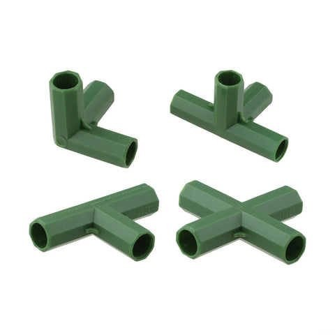20 Pcs Heavy Duty PP Garden Frame Connectors For 11mm PVC Pipe Structures Outdoor Flower Stand Fittings Greenhouse Bracket Joints DIY Assembly Kit Weatherproof Durable Pro Grade Mixed Pack