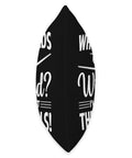 Soaring Sailplane Pilot Throw Pillow for Aviation Enthusiasts side view with text on black polyester.