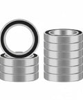 Ten Piece Set Of 6905 2RS Ball Bearings 25x42x9mm Thin Section Double Rubber Sealed Pre Lubricated Chrome Steel Bearing For Bicycle Bottom Brackets Wheel Hubs And Robotics, stacked.