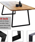 Beefed Up Heavy Duty Trapezoid Metal Table Legs 28 Inch Set Of 2 Black With 1000lb Load Capacity For DIY Coffee Tables Modern Desks