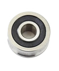 Heavy Duty Ball Bearing Roller Featuring Glides Like Fresh Butter V Groove Wheel For Sliding Gate Casters And Heavy Load Trolleys With Built Tough Lfr5201 Bearings And Open Steel Pulley Setup, close-up of bearing.