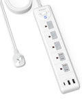 2 Prong To 3 Prong Outlet Adapter Power Strip With 10ft Extension Cord, 5 AC Outlets, 3 USB Ports, Polarized Plug, Surge Protector