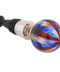 Blue Swirl Murano Glass Bottle Stopper Handcrafted In Venice Italy For Wine Lovers And Barware Buffs With Authentic Traditional Craftsmanship