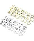 Quartz Clock Numerals Replacement Set Not Self Adhesive For Clock Repair And DIY Wall Clocks in silver and gold finish