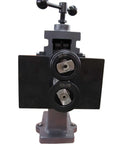 Front view of TB-12 Bead Bender Beading Machine 8 Inch Rotary Forming Tool For 18 Gauge Metal Up To 0.048 Inch Thickness with rollers.