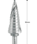 Industrial HSS Step Drill Bit 3 16th Inch To 1 Inch With 3 8th Inch Shank, Double Spiral Flute For Longer Life And Smooth Chip Removal
