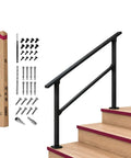 Nifty And Rock Solid Two To Three Step Stair Handrail Kit With 40 Inch Top Rail for secure grips on indoor outdoor steps.