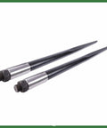 Beefy Heavy Duty Two Pack 49 Inch Hay Bale Forks For Tractor Loaders With 4500 Pound Capacity shown on a white background