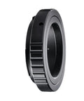 No Nonsense M42 Telescope Camera Adapter For Canon APSC SLRs Heavy Duty Alloy T Ring, rigid aluminum body, side view