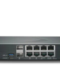 Rock Solid Plug And Play Next Generation Firewall With 2.5 GBPS Throughput And One Year TotalSecure Advanced License rear view with antennas and ports.