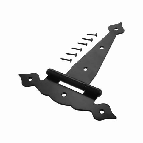 Heavy Duty 8 Inch Black Barn Door Hinge Strap Hinges For Sheds Gates And Wooden Fences With Screws Decorative Hardware