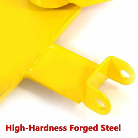 Close-up of heavy duty machine mover dolly skates with 180 degree steering rollers made from high-hardness forged steel.