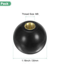3 Pack Threaded Ball Knobs M8 Female Thread 30mm Diameter Thermoset Ball Knob For Lathe Machine Lawn Mowers