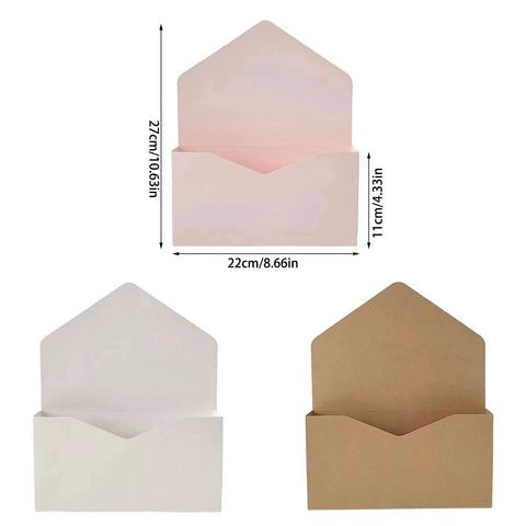Five Pack Envelope Style Gift Boxes For Flowers And Crafting Parties with dimensions 27cm x 22cm and three colors: pink, white, brown