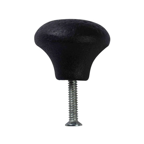 Dark Wrought Iron Cabinet Knobs 1.25 Inch Round Drawer Knobs With Mounting Hardware Black Powder Coated Antique Textured Finish