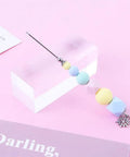 Premium Color Coded Scriber Needle For Sugar Craft And Cake Decorating Icing Pin with pastel beads on handle.