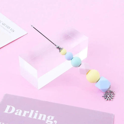 Premium Color Coded Scriber Needle For Sugar Craft And Cake Decorating Icing Pin with pastel beads on handle.