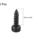 Top Shelf 304 Stainless Steel Hex Socket Head Cap Screws M4 X14Mm Black Finish 50 Piece Pack shown in detail, measuring 14mm.