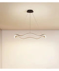 Circle Wave Led Pendant Lights Modern Minimalist Living Dinging Room Chandelier Lighting Bedroom Lamp Luster Fixtures for Foyer, sleek wavy design.