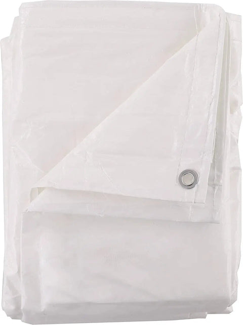 Heavy Duty Fire Retardant Tarp 20 By 30 Feet For Construction Job Sites White Tarpaulin Weatherproof Cover with grommet detail