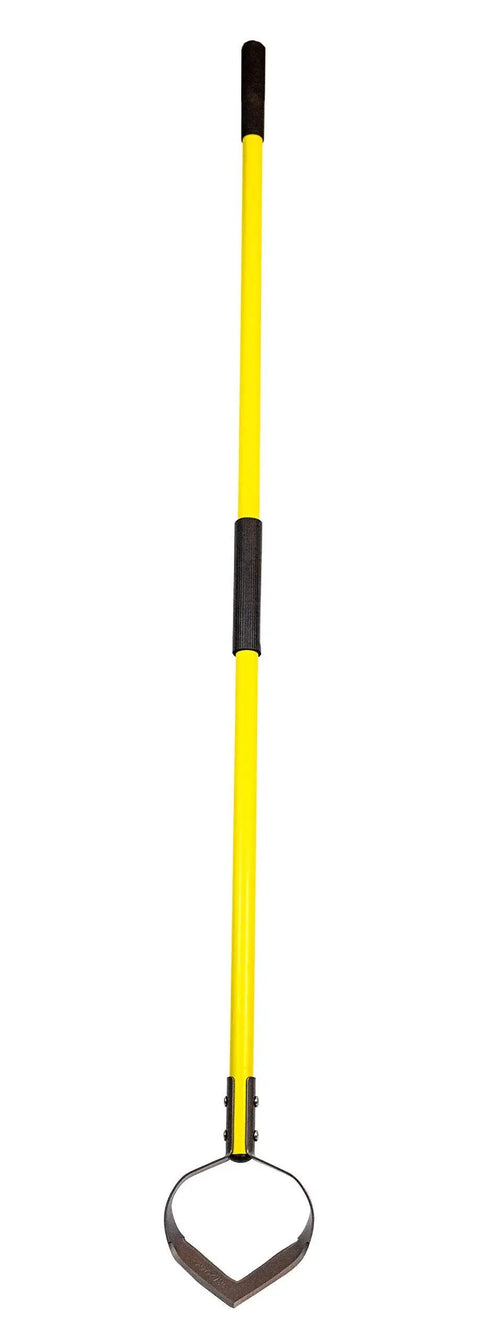 V Blade Weeder Scuffle Hoe with a 54 Inch Fiberglass Handle and Grips for Quick Weeding in Soil, Gravel, Bark and Between Plants