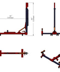 Heavy Duty Car Frame Repair Machine For Auto Body And Frame Repair Tool With 4409 Lbs Loading Capacity, 3D schematic view