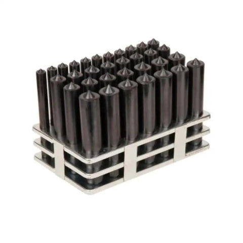 Transfer Punch Set One Half To One Inch In Hardened Tool Steel With Black Oxide Finish For Precise Marking And Centering Holes