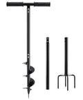 Two In One Hand Drill Auger Post Hole Digger For Planting And Digging 4 Inch By 42 Inch Spiral Drill With T Bar Handle