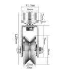 Beefy 304 Stainless Steel Pulley Wheel Set With M68 V Type Duplex Bearing 360 Degree Swivel Rope Pulleys Two Point Seven Inch Wheel Diameter