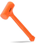2 Pound Neon Orange Dead Blow Hammer With Unibody Molded Handle And Checkered Grip For Maximum Impact, Steel Shot Filled Head Prevents Sparks And Rebound