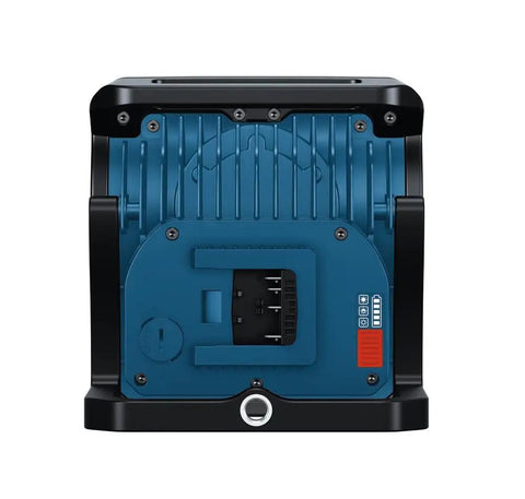 Back view of 4,000 Lumen 18V Bluetooth LED Floodlight With Remote Control, Durable Metal Body, Job Sites And Outdoor Projects (Bare Tool)