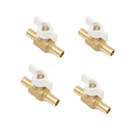 Half Inch PEX Ball Valve With Quarter Turn T Handle Shutoff DZR Lead Free Brass Mini Barb Valve For Half Inch PEX Tubing