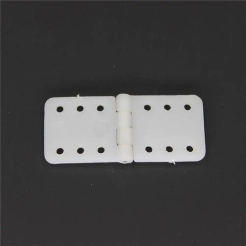 11x25.5 mm Pinned Nylon Hinge for RC Airplane Replacement, small folding plane hinge with 1.0 mm pin, durable nylon, black background