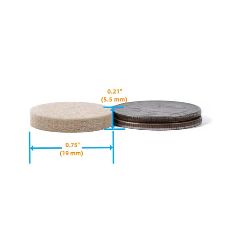 Self Adhesive Felt Furniture Pads Three Quarter Inch Round For Hardwood Floors Protects Flooring Anti Scratch 96 Pcs Chair Feet Sliders Move Furniture Smoothly And Quietly