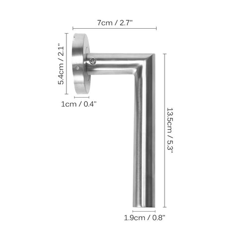 Sliding Interior Door Handle Set For Home Use Easy Glide Lever Knob in one color finish, side view with dimensions.