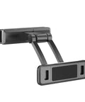 Rugged Car Headrest Tablet Holder For Tesla Cybertruck steady adjustable grip with solid steel ABS frame, shown from the side.