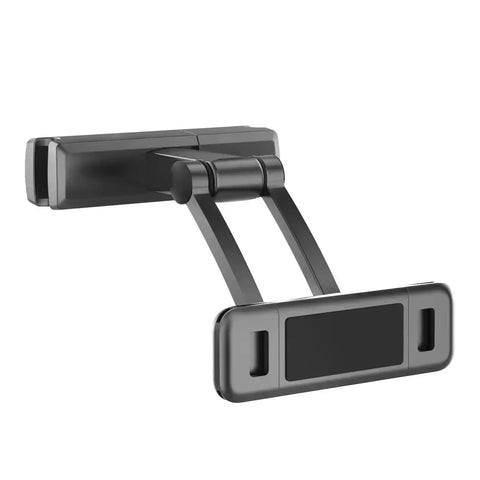 Rugged Car Headrest Tablet Holder For Tesla Cybertruck steady adjustable grip with solid steel ABS frame, shown from the side.