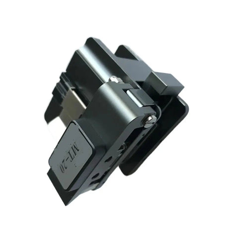 AOXHUGB Automatic Mt-20 Optical Fiber Cleaver Precision Cutting Knife Tool For Fiber Splicing Cable Repair With Durable Tungsten Steel Blade, side view showing precision mechanics.