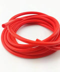 Coiled Red Silicone Vacuum Hose One Eighth Inch ID 3mm, 10 Feet Long, 130 PSI Max, Durable Automotive and Industrial Tubing