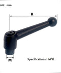 Tough Zinc Alloy M12 Quick Swap Clamping Lever With Push Button Ratchet Lock And Female Threads For Lathe Machinery And Weekend Shop Fix Ups 2 Pack with measurements