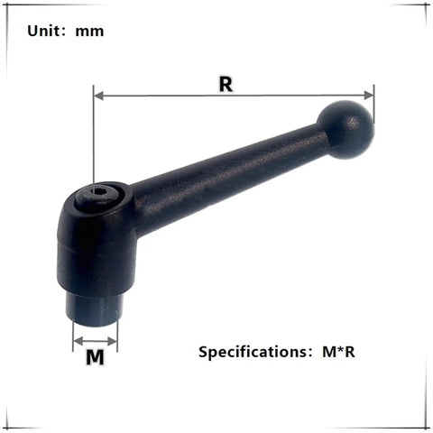 Tough Zinc Alloy M12 Quick Swap Clamping Lever With Push Button Ratchet Lock And Female Threads For Lathe Machinery And Weekend Shop Fix Ups 2 Pack with measurements