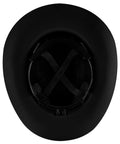 Top view of Cowboy Style Nonvented Full Brim Hard Hat With 4 Point Ratchet Suspension ANSI Z89.1 Type 1 Class E OSHA Compliant Safety Helmet.