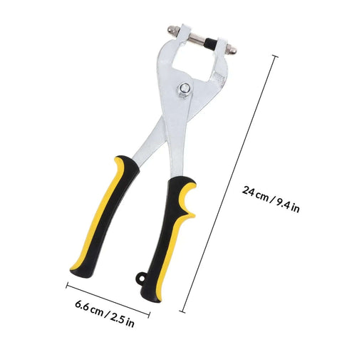 Handheld Hole Punch Pliers Stainless Steel Belt Puncher Tool for Leather Crafting and Metal Sheet Punching with Double Lever Mechanism